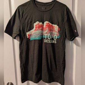 Men's Topo Designs Heavyweight T-Shirt Medium Oversized Boxy Short Sleeve Gray